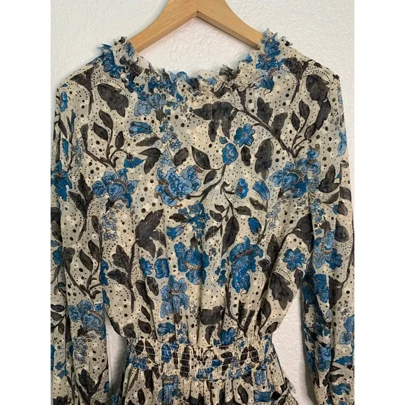 Misa Los Angeles Blue and Brown Floral Mini Dress - Picture 9 of 12